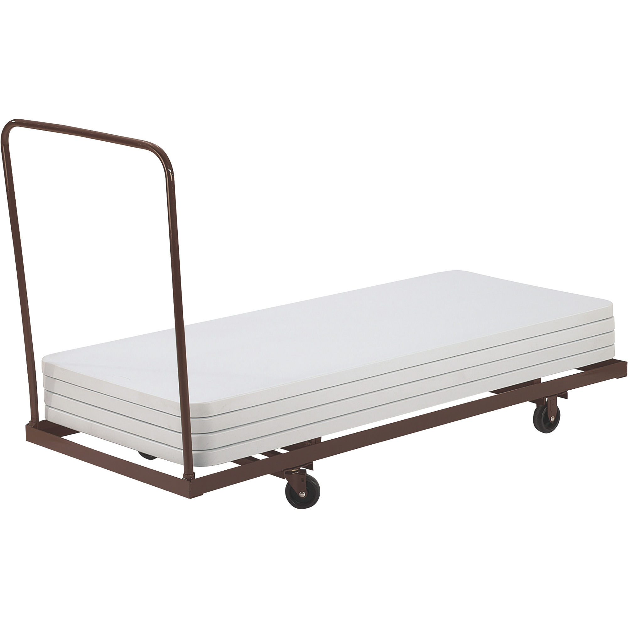 National Public Seating Folding Table Dolly, Dark Brown, 74in.Lx 31in.W x 43in.H, Model# DY-3072